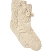 Socka 1p 37/40 fodrad PomPom brun mywear.