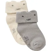 Babysocka 2p med öron natur 19/21 ICA I love eco.