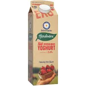 Yoghurt Jordgubb Slät 3% 1000g KRAV Skåne Hjordnära.