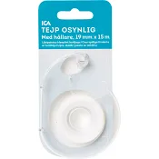 Osynlig tejp med hållare. 19mm x 15m.