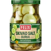 Saltgurka skivad 700g Felix.