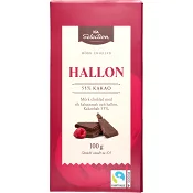 Chokladkakor Mörk choklad Hallon 100g ICA Selection.