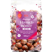 Hasselnötter med skal 400g ICA.