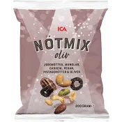 Nötmix med oliv 200g ICA.