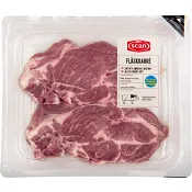 Fläskkarré Färsk Skivad med ben ca 600g Scan.