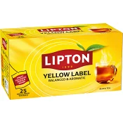 Svart Te Yellow label 25-p Lipton.