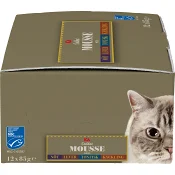 Kattmat Mousse Nöt/Lever/Tonfisk/Kyckling Multipack 12x85g ICA.