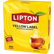 Svart Te Yellow label 100p Lipton.