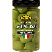 Castelvetrano Oliver med kärnor 300g Zeta.