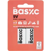 Batteri 9V/6LR61 2-p ICA Basic.