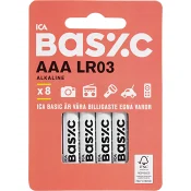Batteri AAA/LR03 8-p ICA Basic.