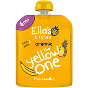 The yellow one Smoothie av blandade frukter Från 6m Ekologisk 90g Ellas Kitchen.