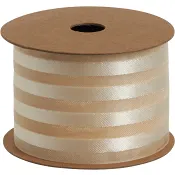 Organzaband randig vit 4 cm x 5m.