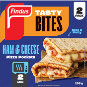 Pizza pockets Ham &amp; cheese 250g Findus.