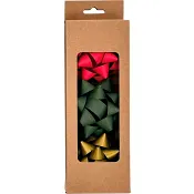 Presentrosetter S röd/grön/guld 3-p.