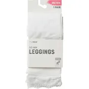 Leggings 50D med spets vit 110/116 mywear.