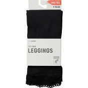 Leggings 50D med spets svart 110/116 mywear.