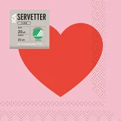 Servett 25cm Heart 20-p ICA.
