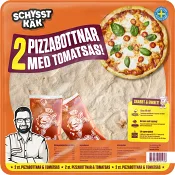 2 Pizzabottnar med Tomatsås 640g Schysst käk.