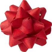 Presentrosett XL röd glitter 1-p.