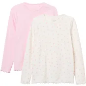 Ribtopp 2p rosa/vit 110/116 mywear.