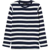 Långärmad T-shirt marinblå/vit 86/92 mywear.