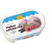 Gräddglass Hallon &amp; saltlakrits 500ml Triumf Glass.