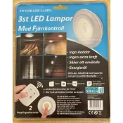 LED lampa 3-pack med fjärrkontroll.