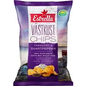 Västkustchips Färskost &amp; Svartpeppar 180g Estrella.