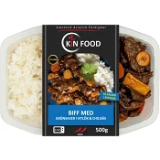 Färdigmat Thai Ryggbiff med Grönsaker i Vitlök och Chilisås 500g Kin Food.