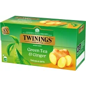 Grönt te &amp; Ingefära 25-p Twinings.