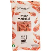 Räkor med skal 80/100 Fryst 1kg Pandalus.