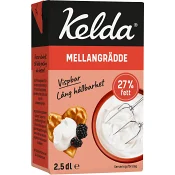 Mellangrädde lång hållbarhet 27% 2,5dl Kelda®.