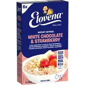 Havregrynsgröt vit choklad &amp; jordgubb 210g Elovena.