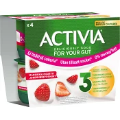 Yoghurt Jordgubb Ej tillsatt socker 0% 4-p 500g Activia.