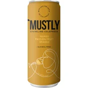Kolsyrad Äppelmust Mango Passion Coldpress 33cl Mustly.