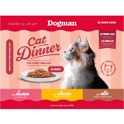 Helfoder Katt Meny Mix Sås 12-pack 1kg Dogman.