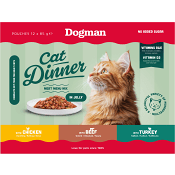 Helfoder Katt Meny Mix Gele 12-pack 1kg Dogman.