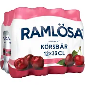 Kolsyrat vatten Körsbär 12x33cl Ramlösa.