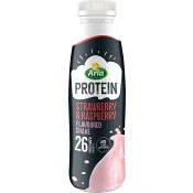 Proteinshake Jordgubb &amp; Hallonsmak Laktosfri 500g Arla®.