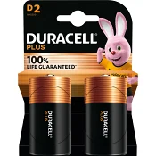 Batteri D 2-p Duracell Plus.