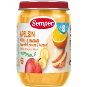 Apelsin äpple &amp; banan Från 8m 190g Semper.