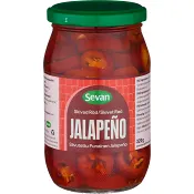 Skivad röd jalapeno 320g Sevan.