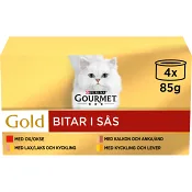 Kattmat Kött i sås 4-p 340g Gourmet.
