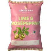 Potatischips Lime &amp; Rosépeppar 150g Gårdschips.