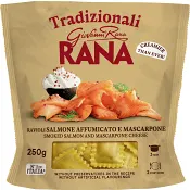 Pasta Ravioli Rökt Lax och Mascarpone Färsk 250g Rana.