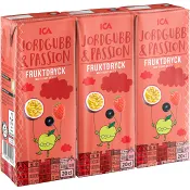 Fruktdryck Jordgubb&amp;Passion 3-p 60cl ICA.