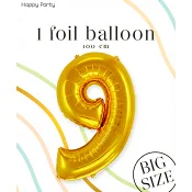 Folieb guld 9 100cm Happy Party.