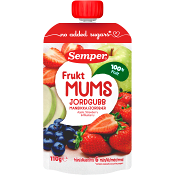 Fruktmums äpple, jordgubb &amp; blåbär 6m 110g Semper.