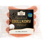 Grillkorv klassisk tjock 77% kötthalt 400g Charkuterifabriken.